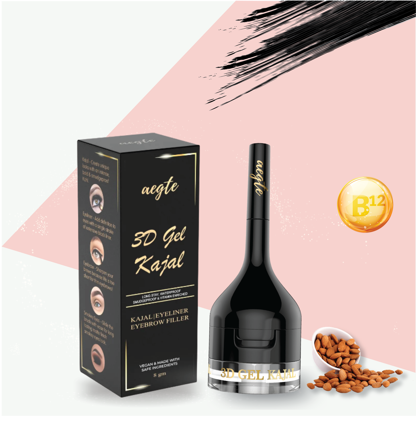 Aegte 3D Gel Kajal - 8 gms