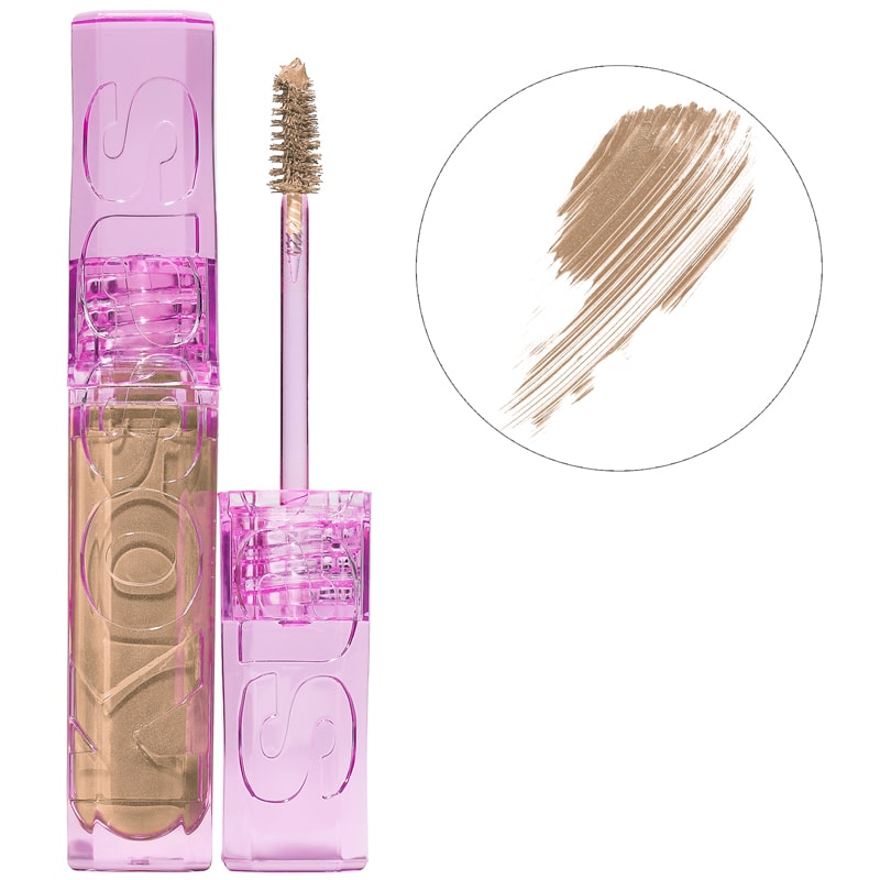 Kosas Cosmetics Air Brow Fluff & Hold Treatment Gel (Honey Blonde, 3.7 g) with color smear