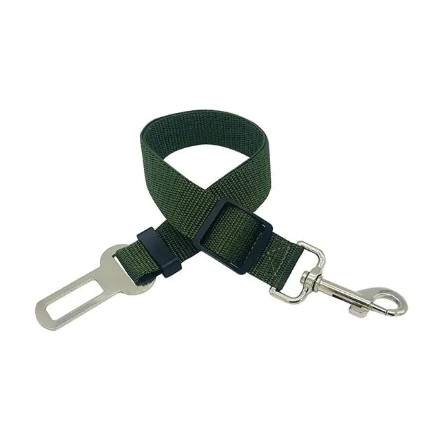Adjustable Leash Dog Seat Belt Green 45-72cmWidth 2.5cm