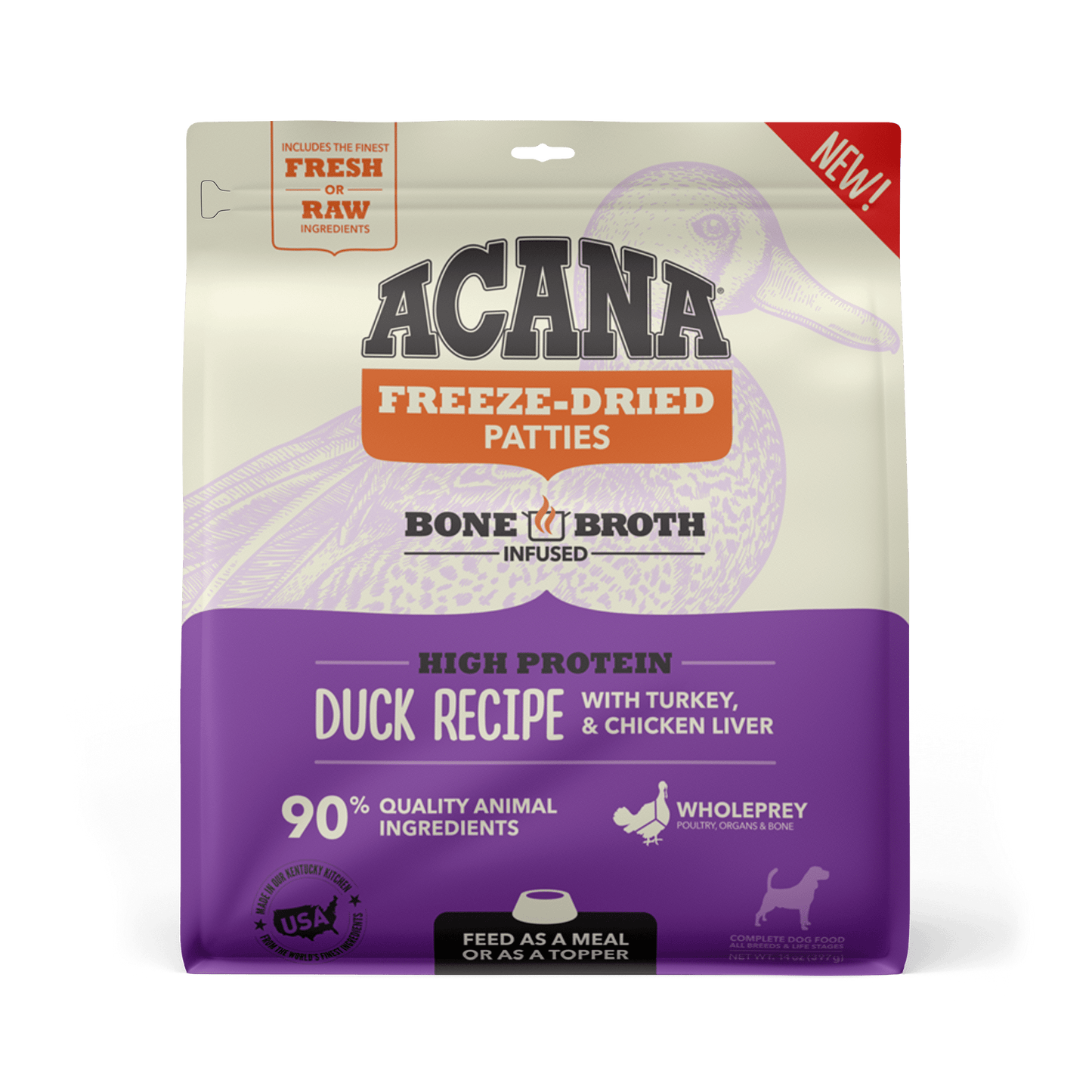Acana Freeze-Dried Food Duck Recipe Patties for Dogs