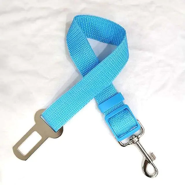 Adjustable Leash Dog Seat Belt Skyblue 45-72cmWidth 2.5cm