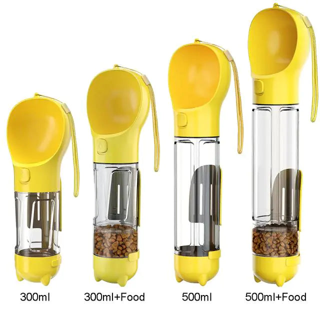 3 in 1 Dog Water Bottle Yellow 500ml